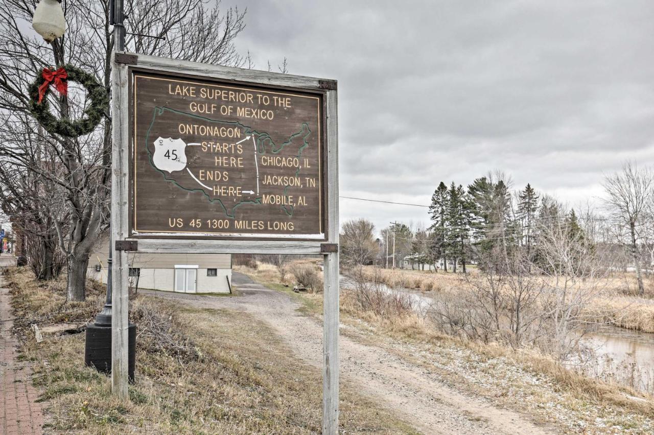 Walk To Lake Superior Ontonagon Home With Fire Pit! Экстерьер фото